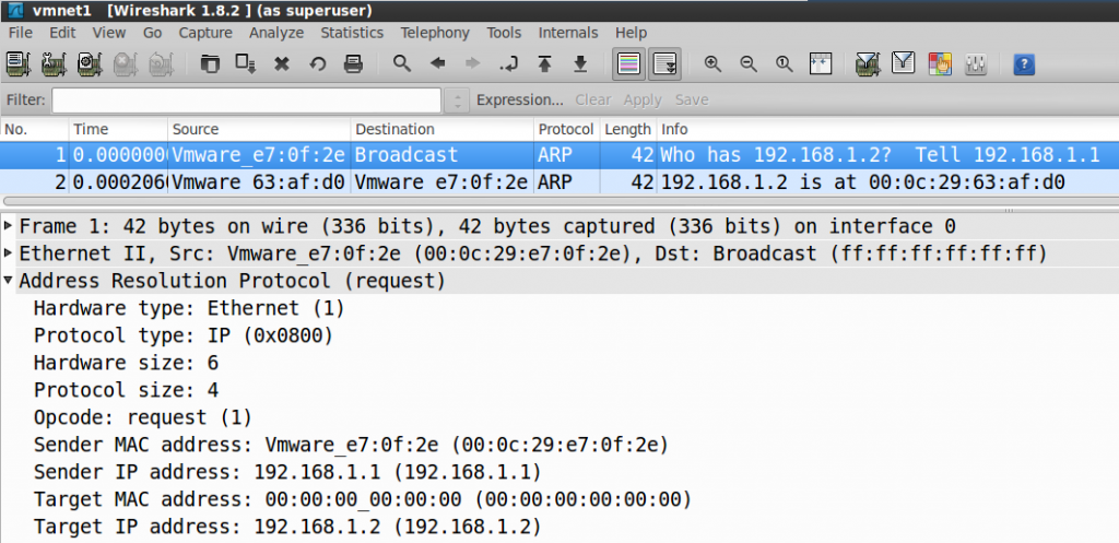 ARP Request Wireshark