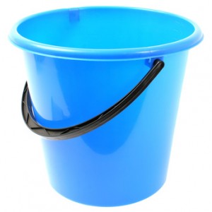 empty blue bucket