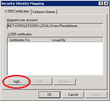 Active Directory Name Mapping Add