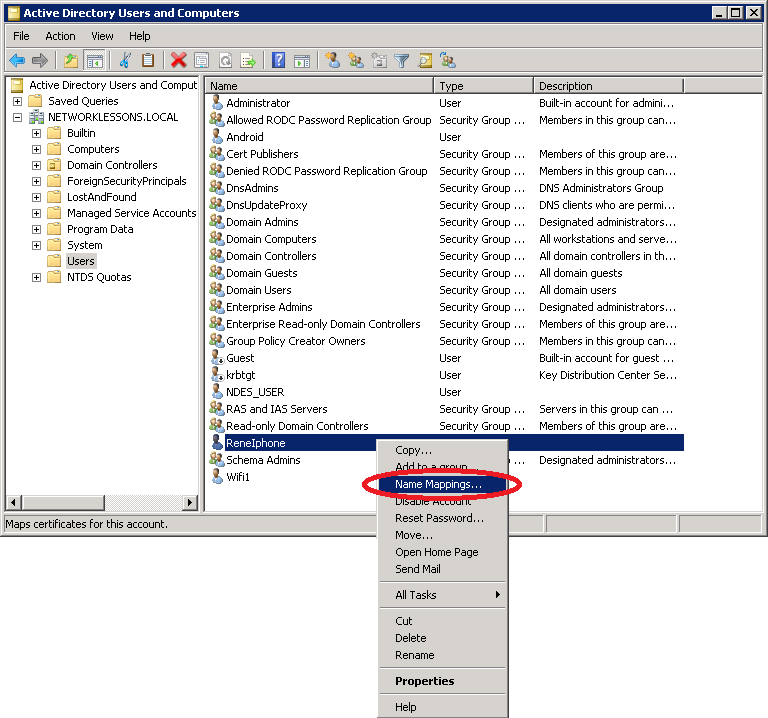 Active Directory Name Mapping