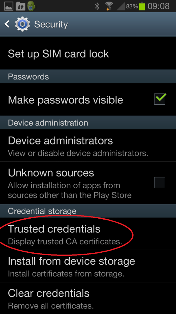 Android Trusted Credentials