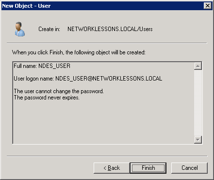 Windows Server 2008 New User Created