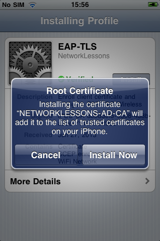 iPhone Install Root Certificate