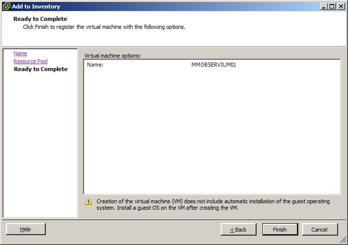 ESXi 5 vsphere client add to inventory complete