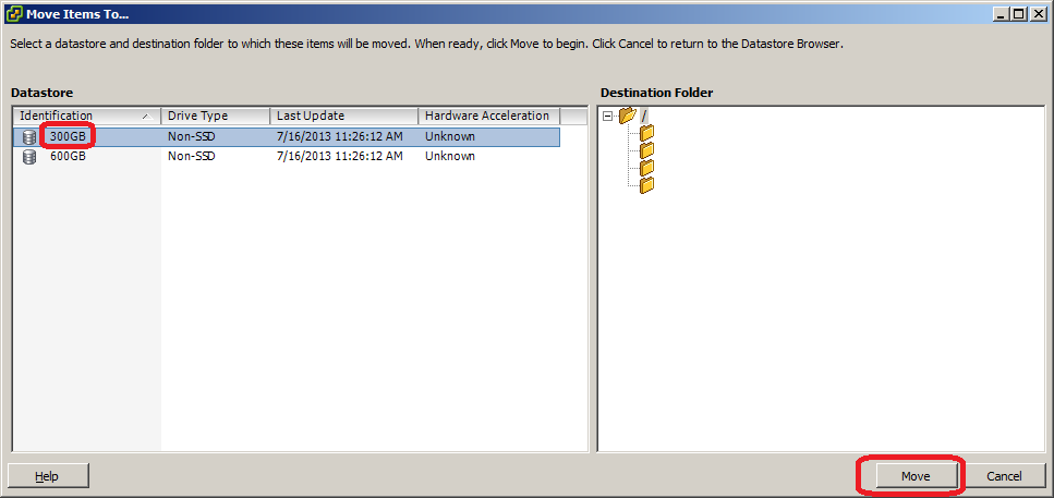 ESXi 5 vsphere client move items