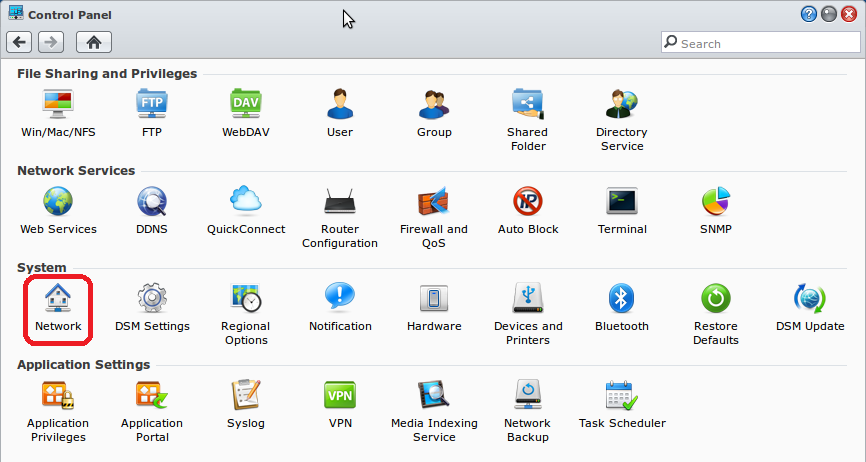 Synology DSM Control Panel