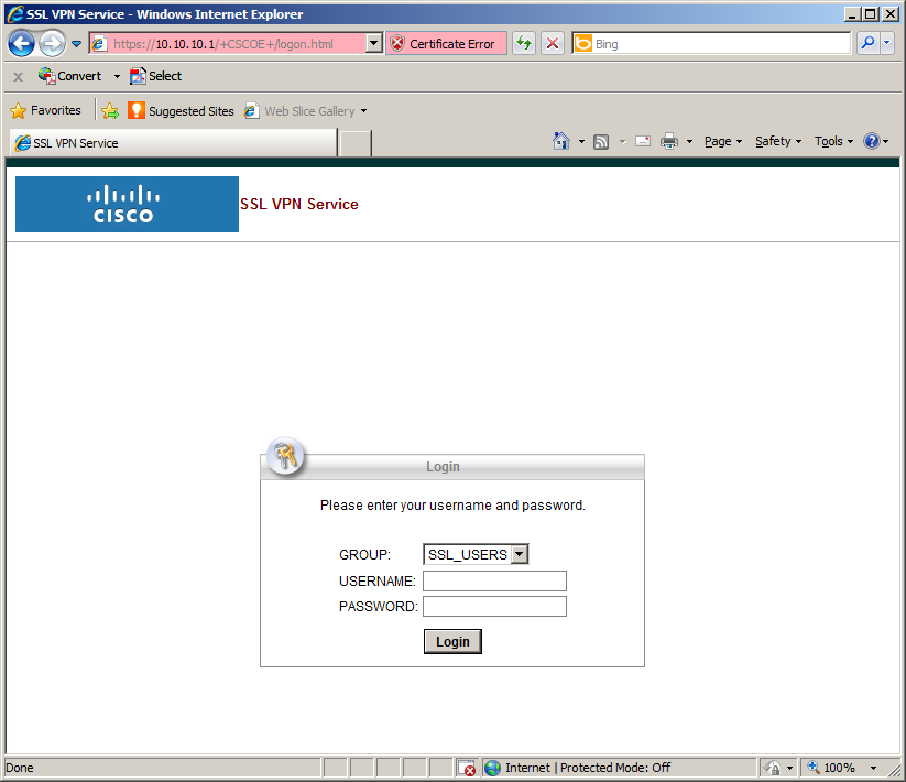 Cisco anyconnect login