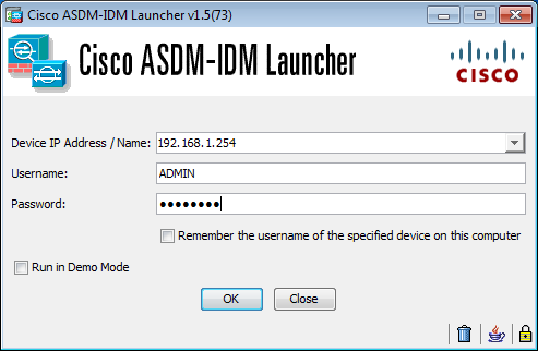 Cisco ASA ASDM Launcher