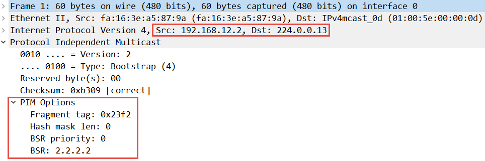 multicast pim bootstrap capture