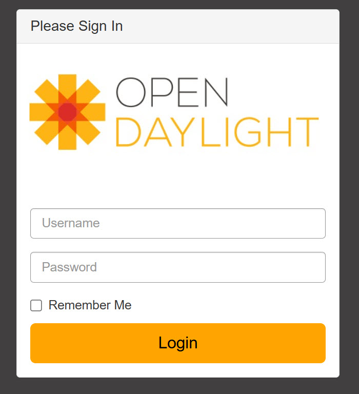 Opendaylight Login Screen
