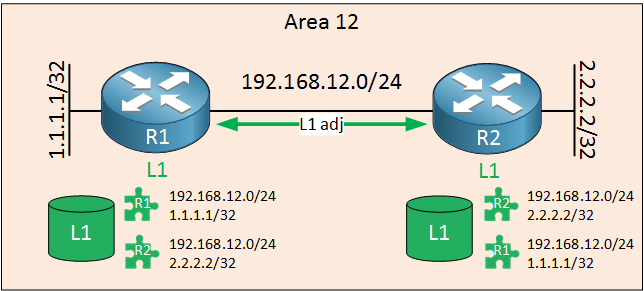 is-is routers area 12 level 1 adjacency