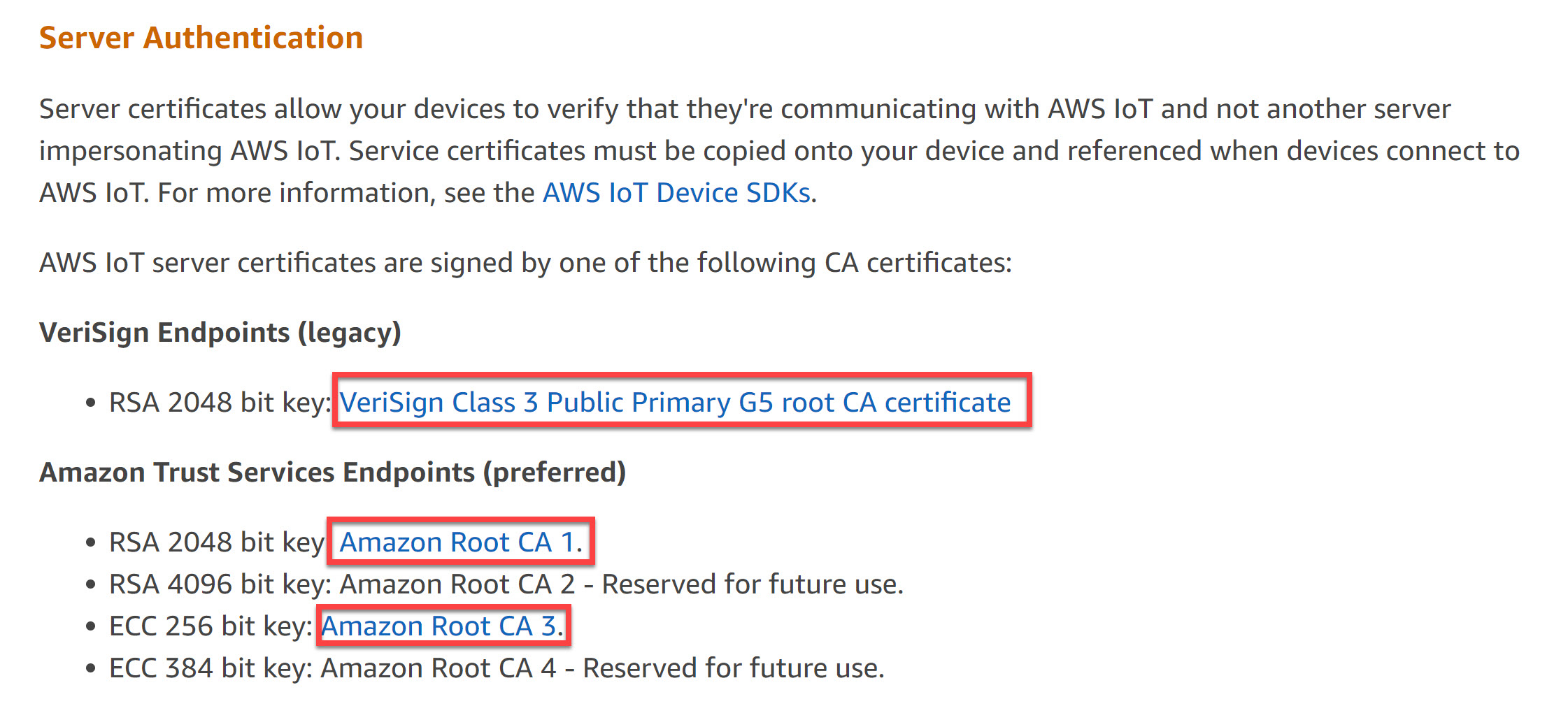 Aws Iot Root Certificates