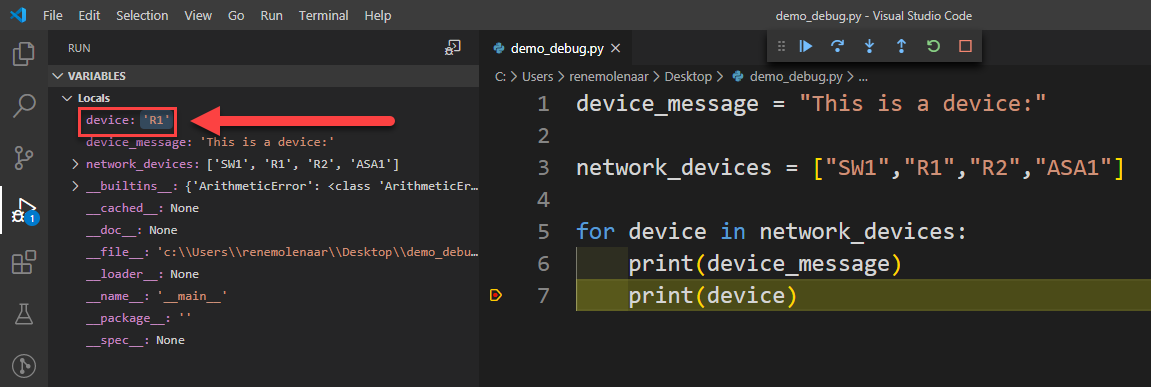 Vscode Python Debug Variables Next