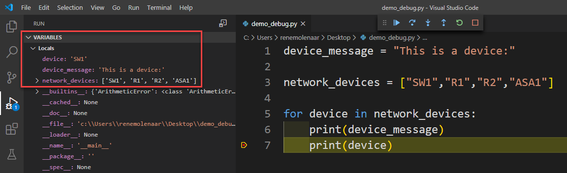 Vscode Python Debug Variables