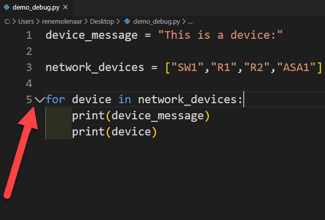 Vscode Python For Loop Collapse