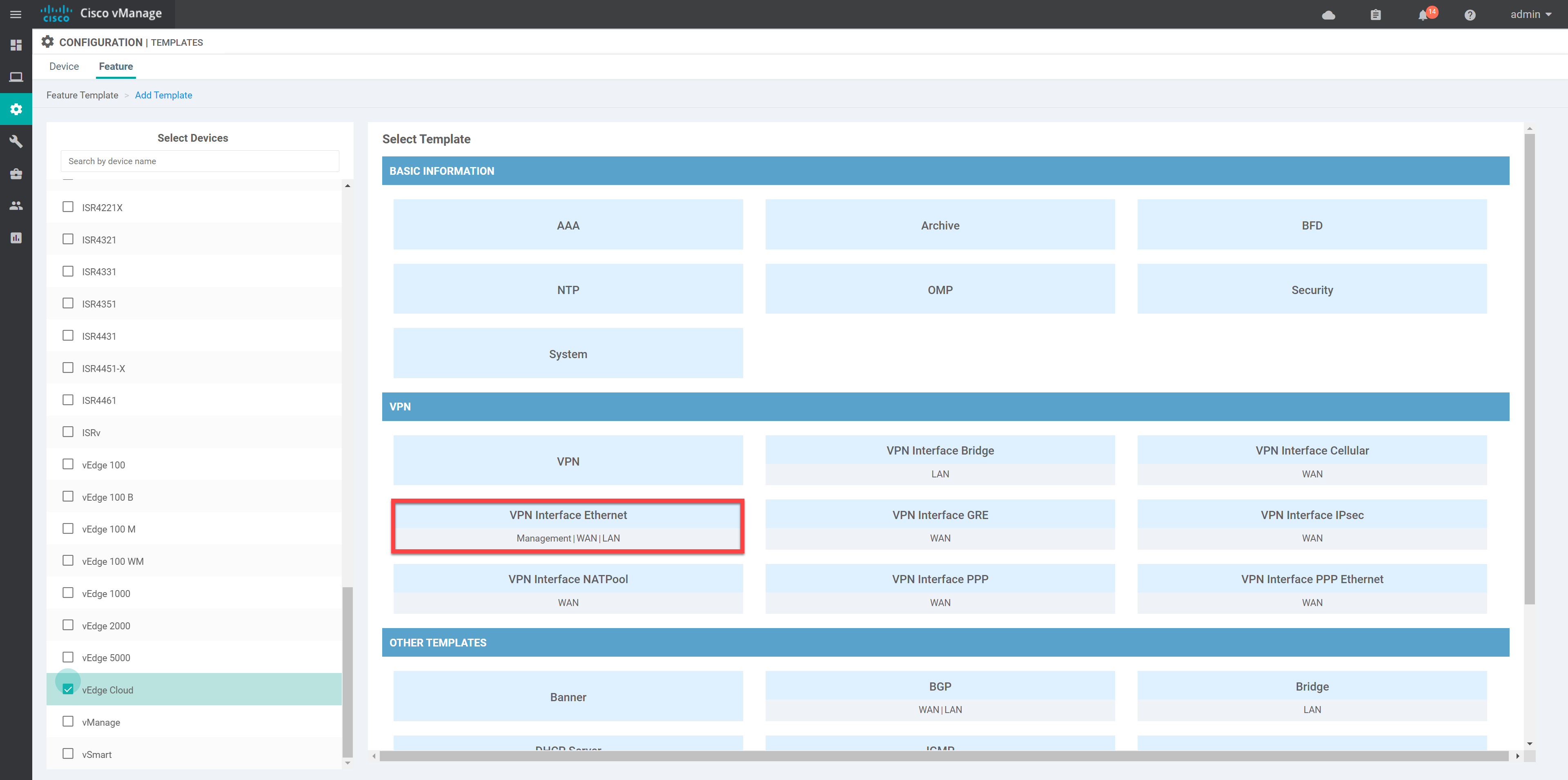 Cisco Sd Wan Add Feature Template Ge00 Interface