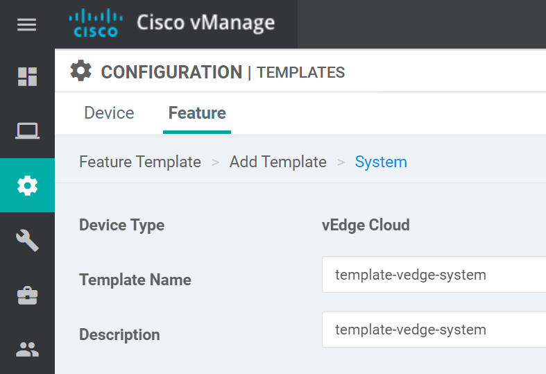 Cisco Sd Wan Add Feature Template System Name