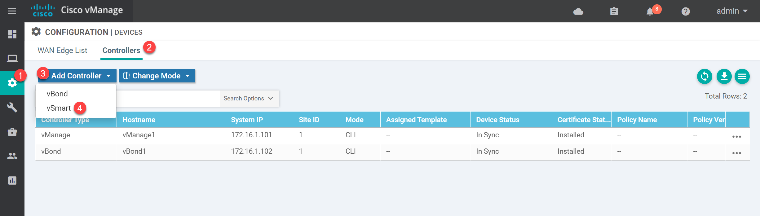 Cisco Sd Wan Viptela Vmanage Add Vsmart