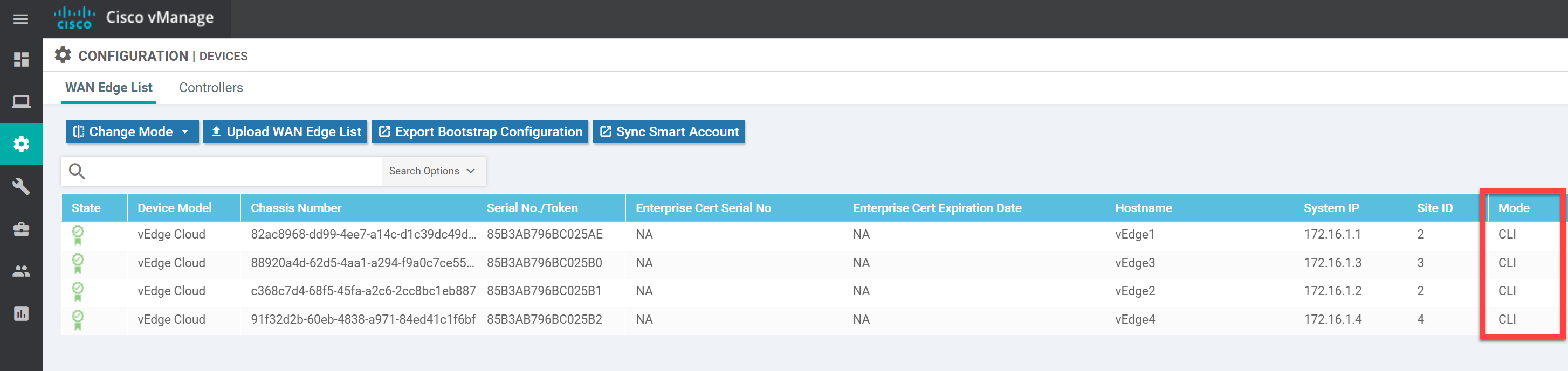 Cisco Vmanage Wan Edge List Cli Mode