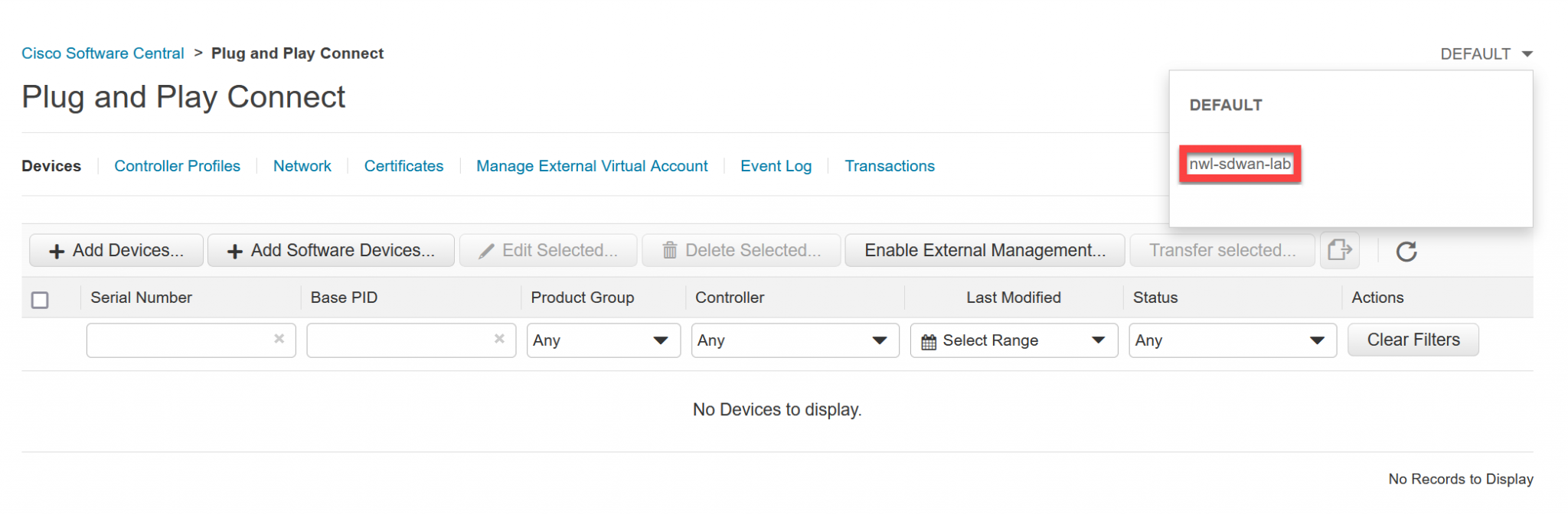 Cisco SDWAN Plug and Play Connect Device Licenses