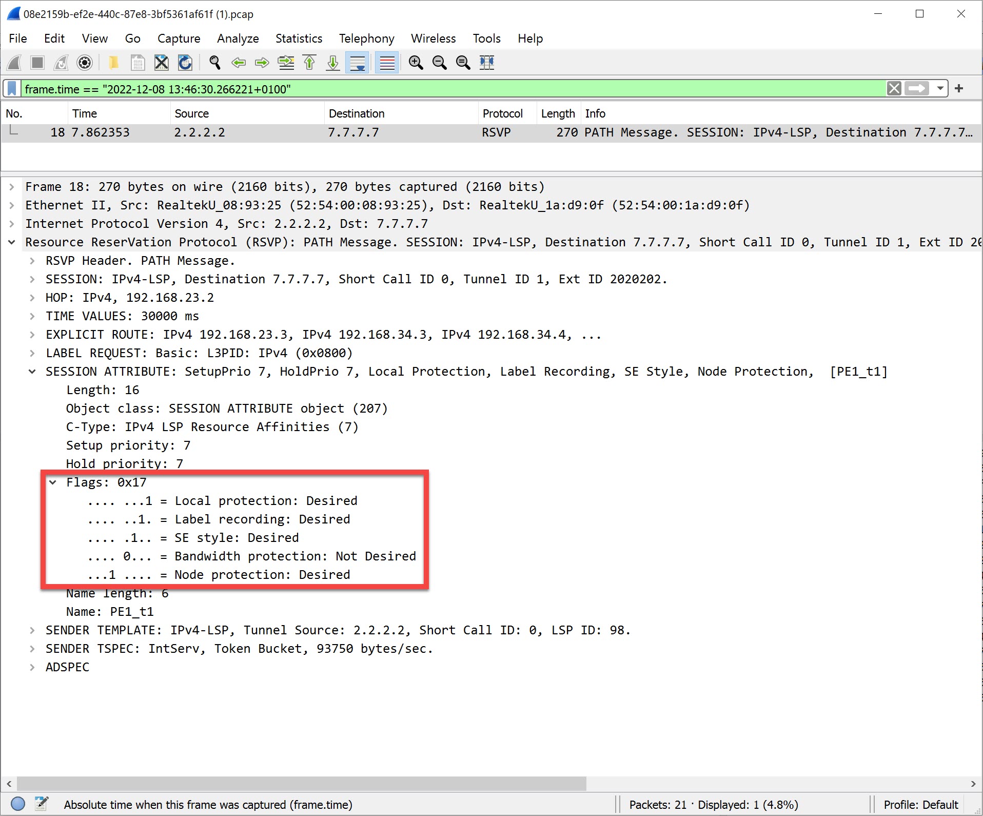 Mpls Te Frr Rsvp Node Protection Desired