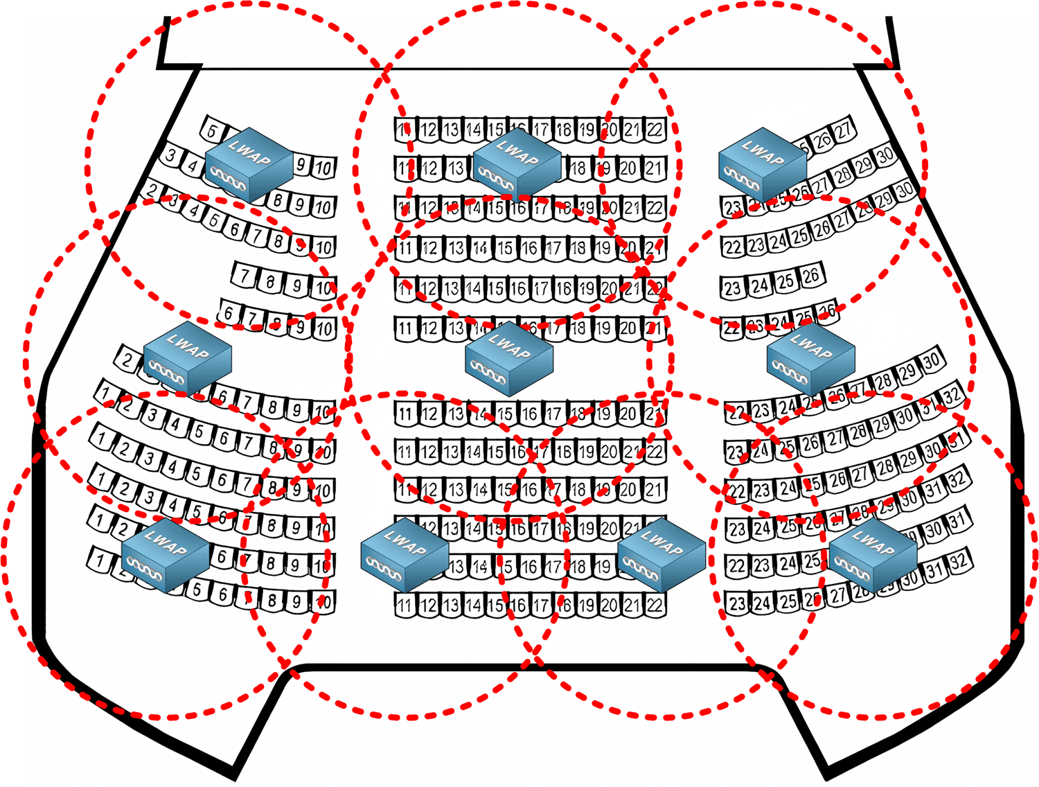 Theater Floor Map Wireless Ten Aps