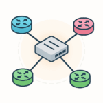 Switch Middle Green Red Blue Routers Abstract