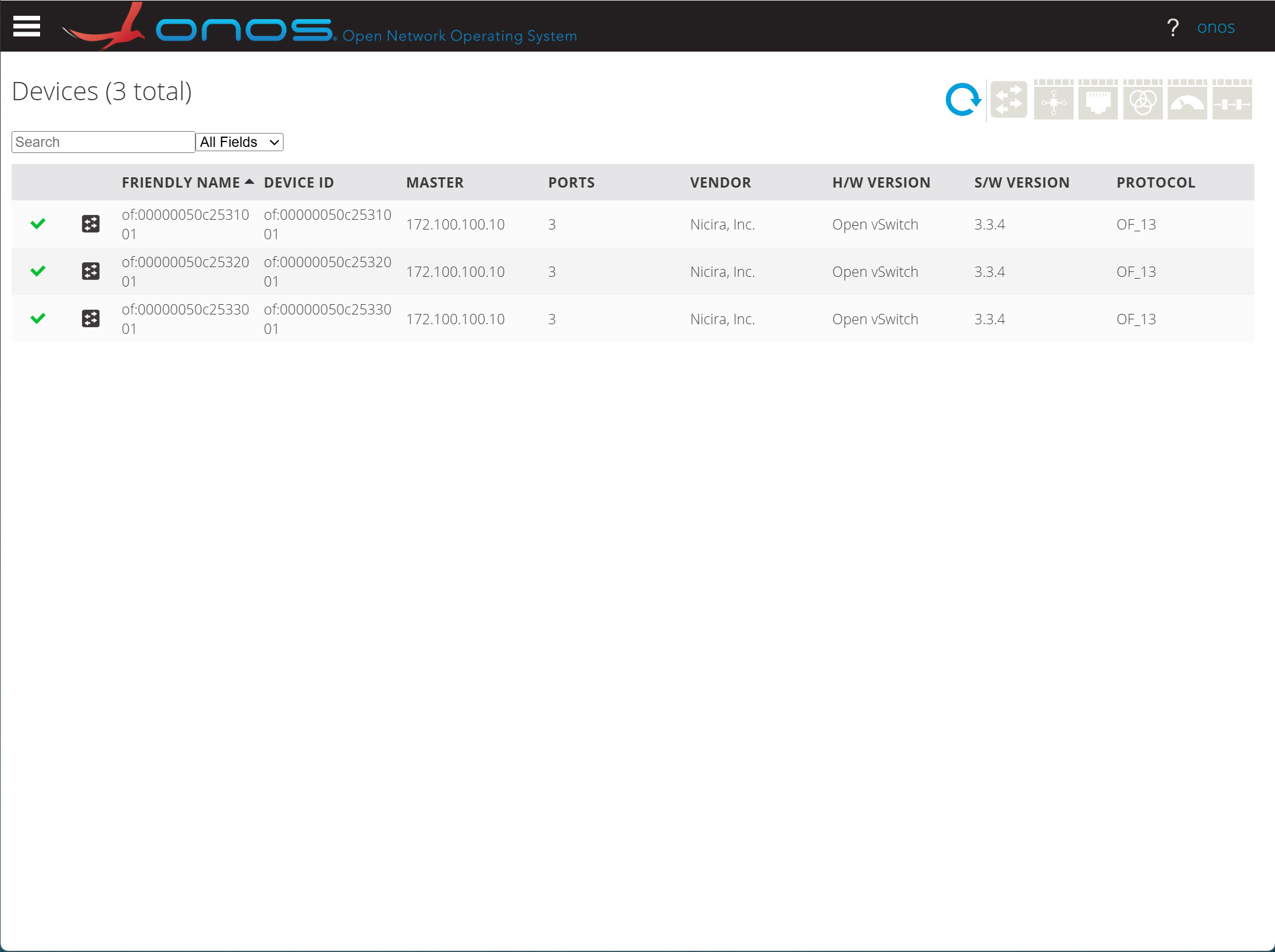 Onos Open Network Operating System Devices